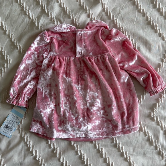 Cat&Jack Pink Crushed Velvet Velour 2piece Dress and Diaper undies NWT Sz. 3-6mo - Picture 2 of 7